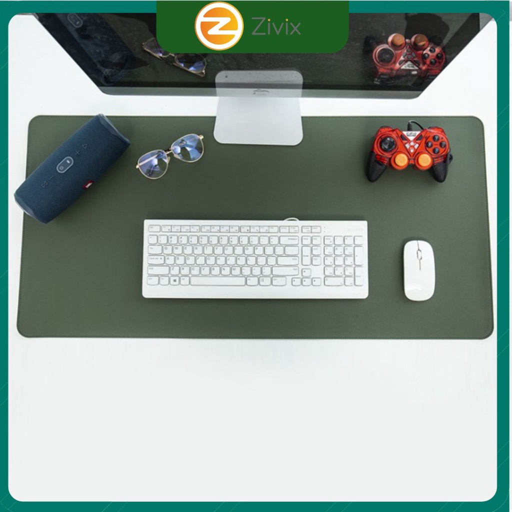 Thảm DeskPad Da PU Lót Bàn Làm Việc Kiêm Miếng Lót Chuột Máy Tính Cỡ Lớn Chống Nước Cao Cấp 120x50,100x50,80x40cm