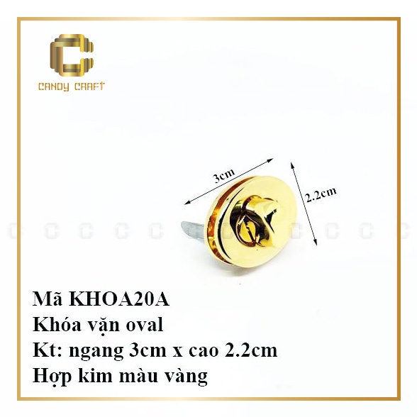 Khóa vặn oval gắn túi - cặp (khóa trứng) - phụ kiện làm túi xách