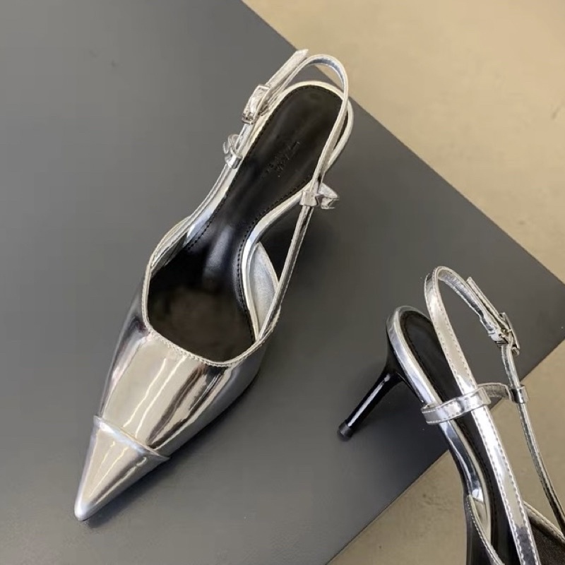 ORDER 💗 Giày mũi nhọn da bóng gót nhọn 6cm 35-39