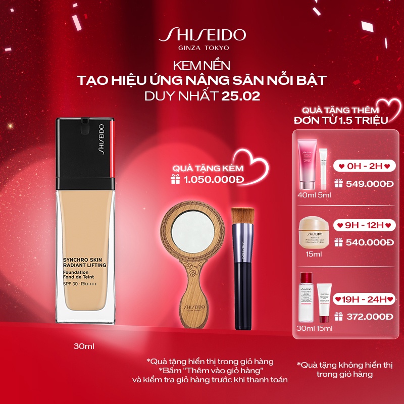 Kem nền dạng lỏng Shiseido Synchro Skin Radiant Lifting Foundation 30ml