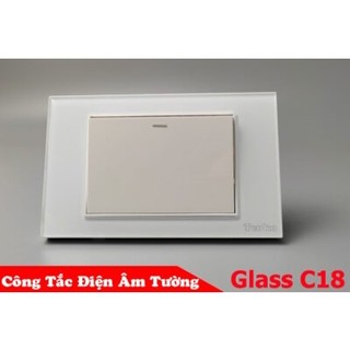 Công tắc điện âm tường mặt kính cường lực màu trắng tenko tk-c18-t01
