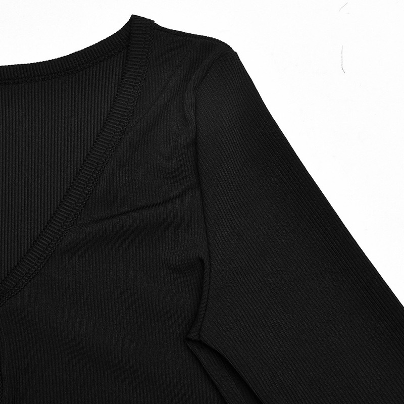 ÁO THUN GÂN CROPTOP DÀI TAY