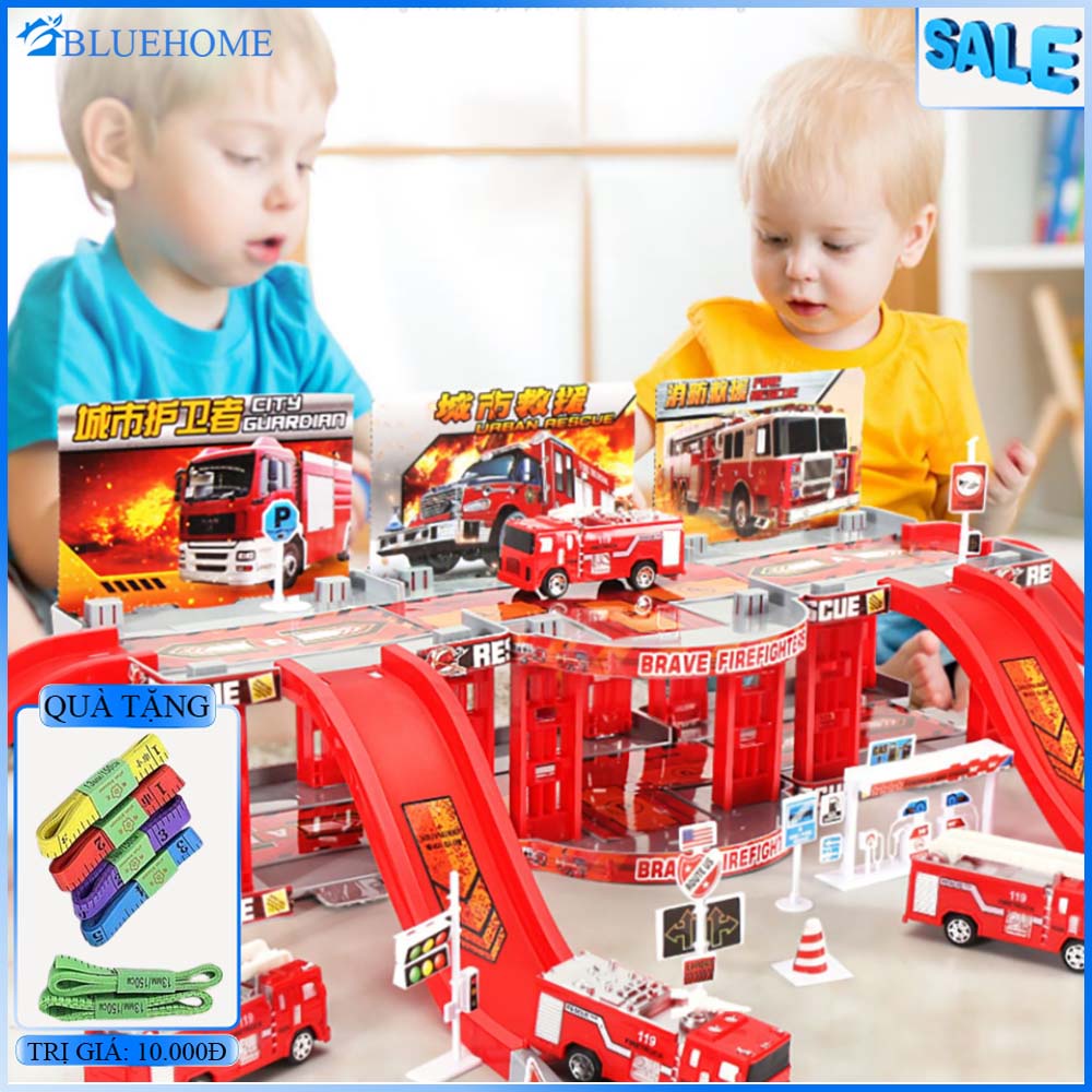 Đồ chơi trẻ em, bộ đồ chơi lắp ráp mô hình xe cứu hoả , cảnh sát và công trường phát triển kĩ năng cho bé