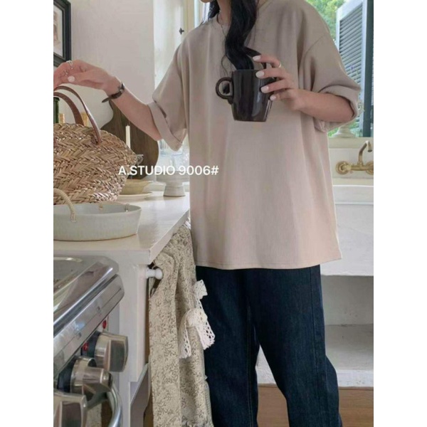 Áo thun trơn cổ tròn hàng QC