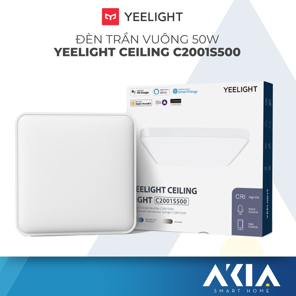 Đèn trần vuông Yeelight Ceiling C2001S500, công suất 50W, điều chỉnh độ sáng, hẹn giờ, hỗ trợ Homekit