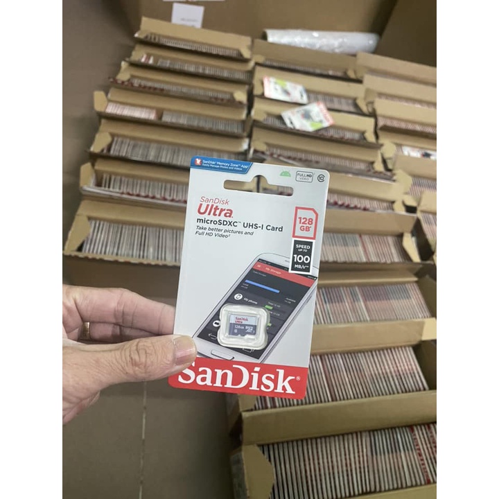 Thẻ nhớ Sandisk 128GB Class 10 100 MB/s