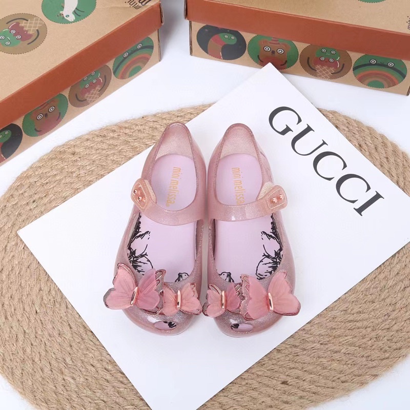 Sandal nhựa thơm mini melissa xuất dư đế mềm hoạ tiết bướm xinh cho bé