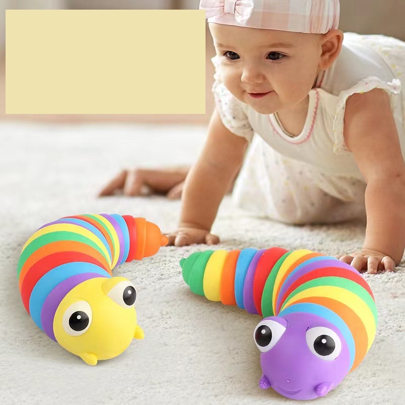 Con sâu đồ chơi có đèn sáng,giảm stress, đồ chơi giảm căng thẳng vui nhộn dành cho cả người lớn và trẻ em