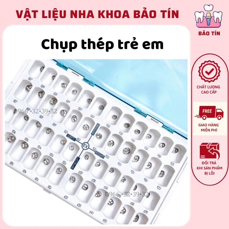 Chụp thép răng sữa trẻ em chụp thép bảo vệ răng sữa