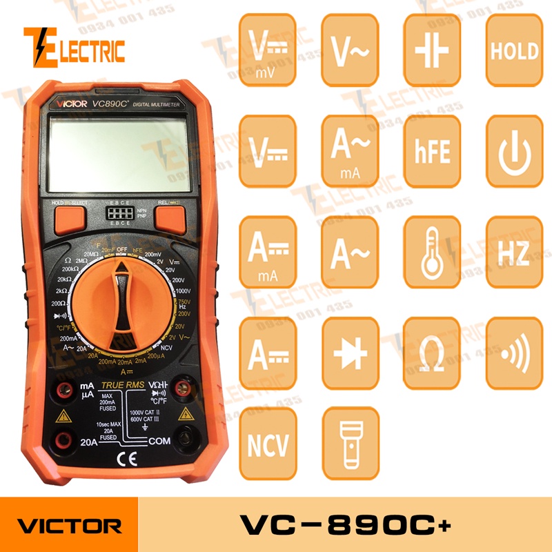 Victor VC - 890C + Đồng Hồ Đo Điện Vạn Năng Điện Tử Victor VC 890C+