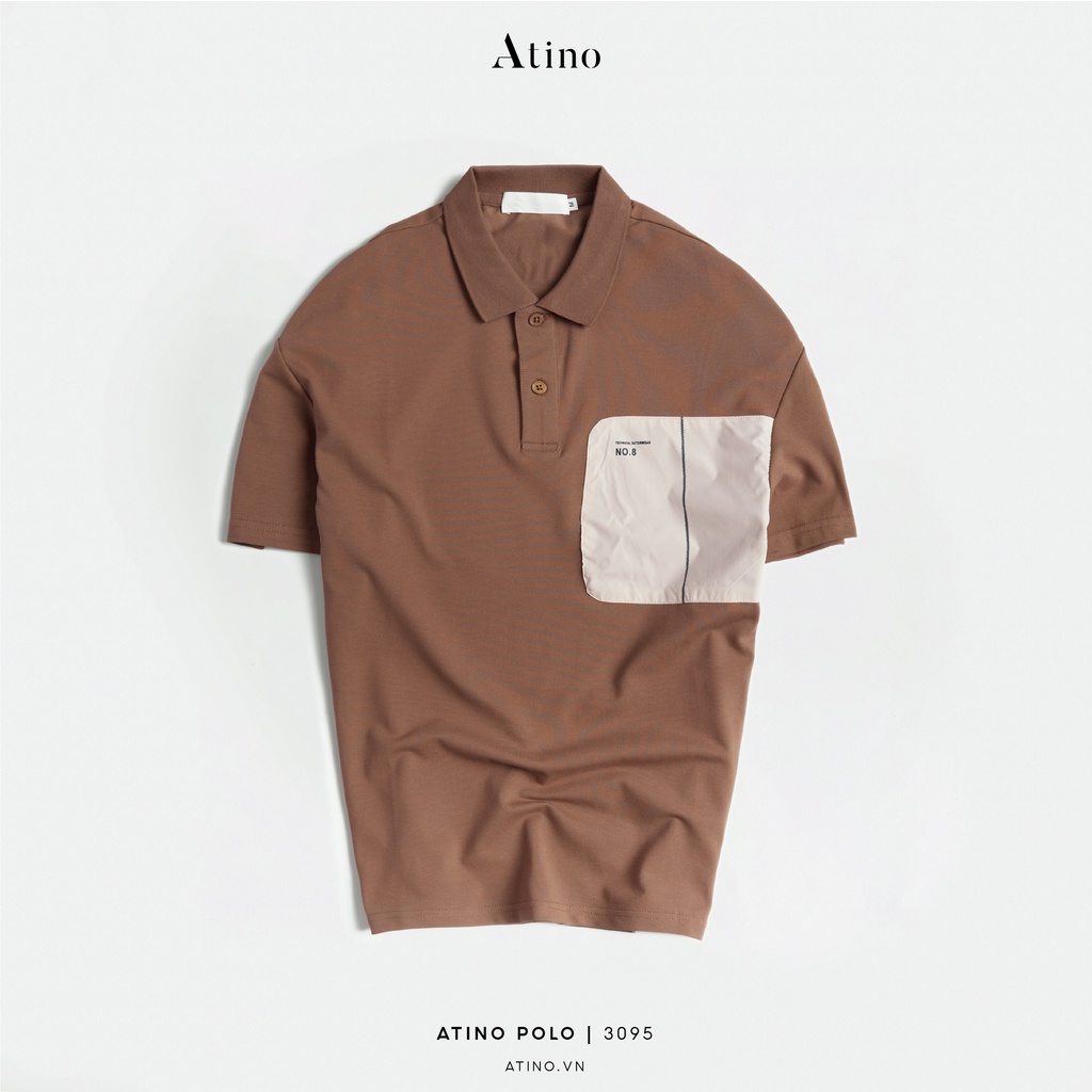 Áo Polo Nam Phối Màu ATINO vải cá sấu Cotton thoáng mát trẻ trung chuẩn form regular PL2.3095