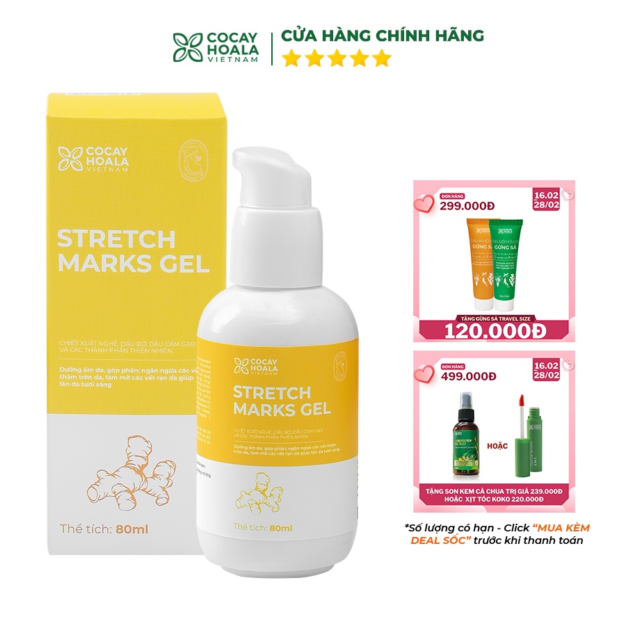 Kem Ngừa Rạn Da Gel Nghệ Cocayhoala- Ngăn Ngừa Và Làm Giảm Rạn Da Khi Mang Thai, Làm Mờ Vết Thâm - Dung tích 80ml
