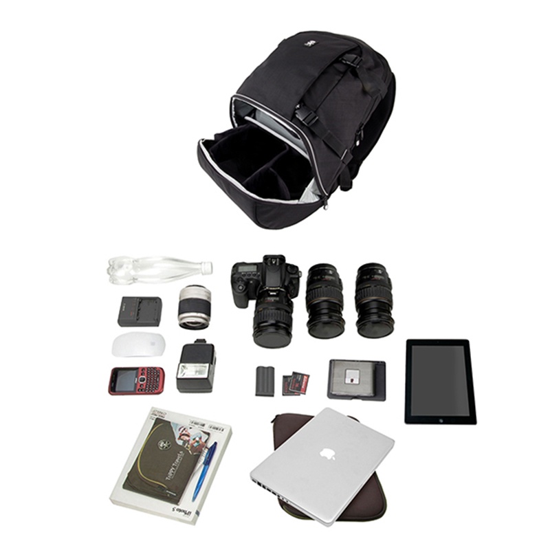 Ba lô máy ảnh crumpler roady half photo jackpack màu đen vải chống nước và chống dính bụi 1body 3lens.