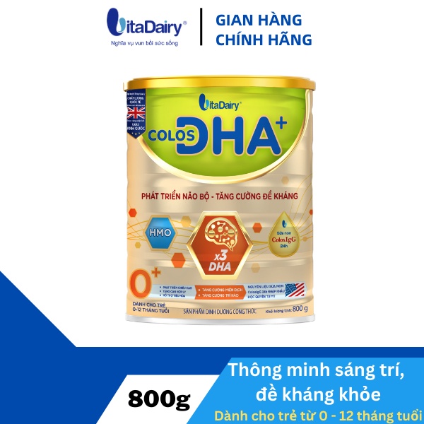 Sữa bột Colos DHA+ 0+ / hộp 800g - VitaDairy