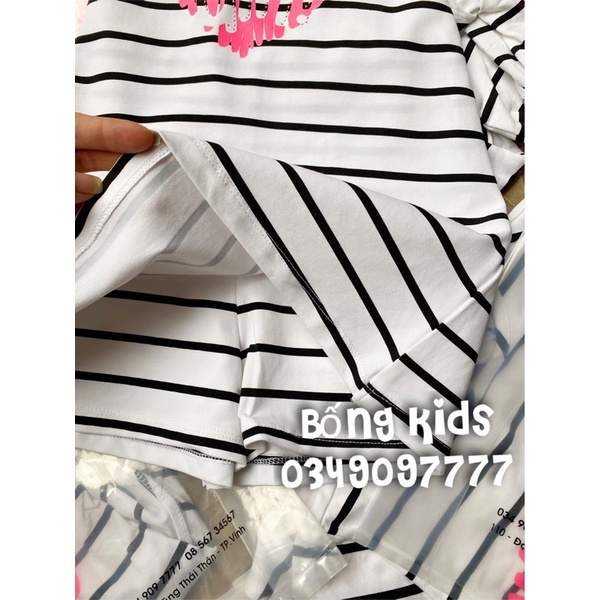 Váy Hè Bé Gái Kiểu Jumsuit Trái Tim Kẻ MOR