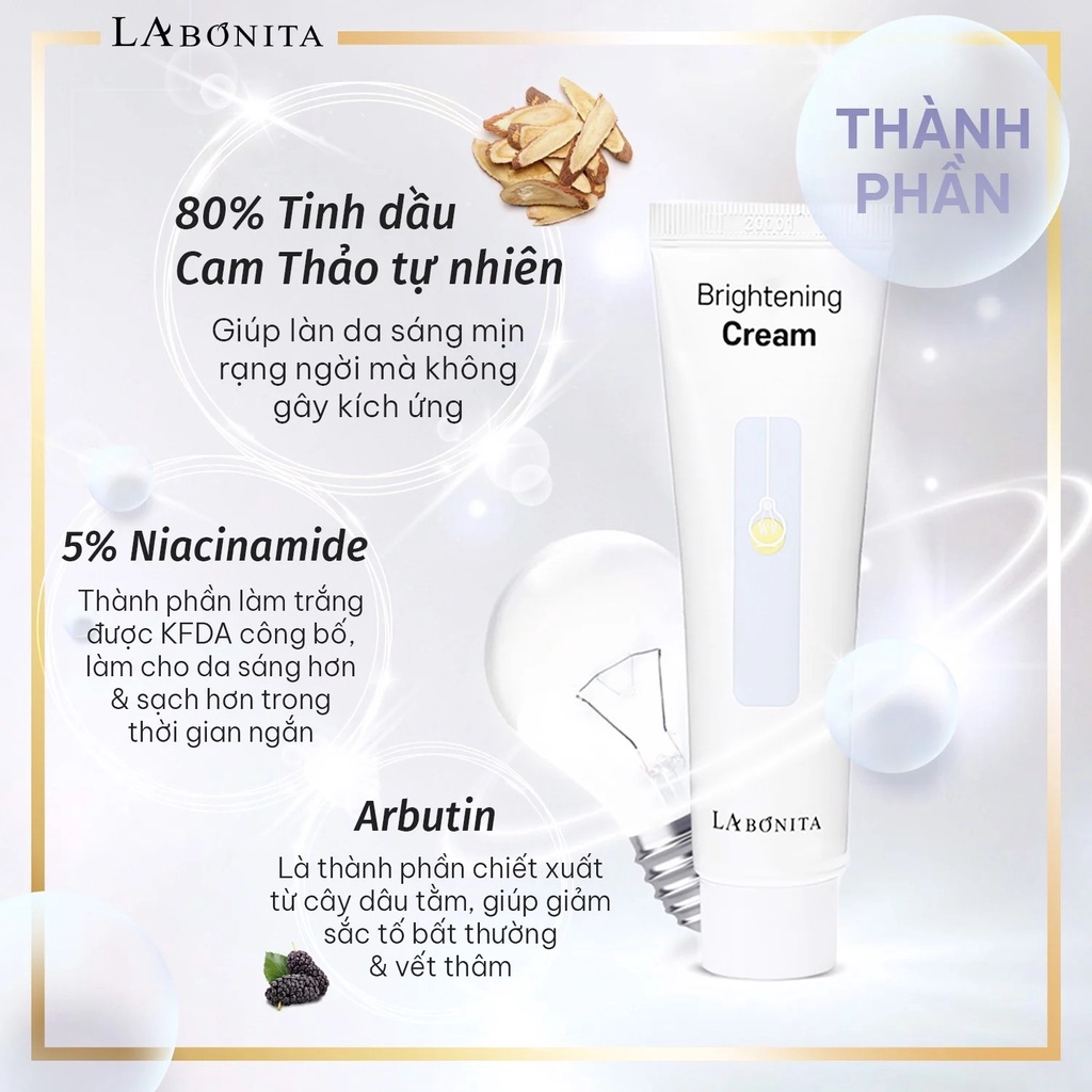 Kem làm sáng da và đều màu da La Bonita Brightening Cream 50ml