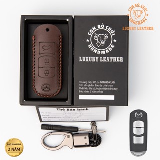 Bao Da Chìa Khóa Ôtô Mazda CX5 (Mazda 2,3,6,cx5,cx8) Da Bò Nhập Khẩu Italia, Khắc Tên + Số ĐT Chủ Xe
