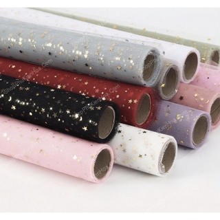 . Cuộn lưới voan sao gói hoa,trí oản tài lộc,decor-cuộn dài 5m