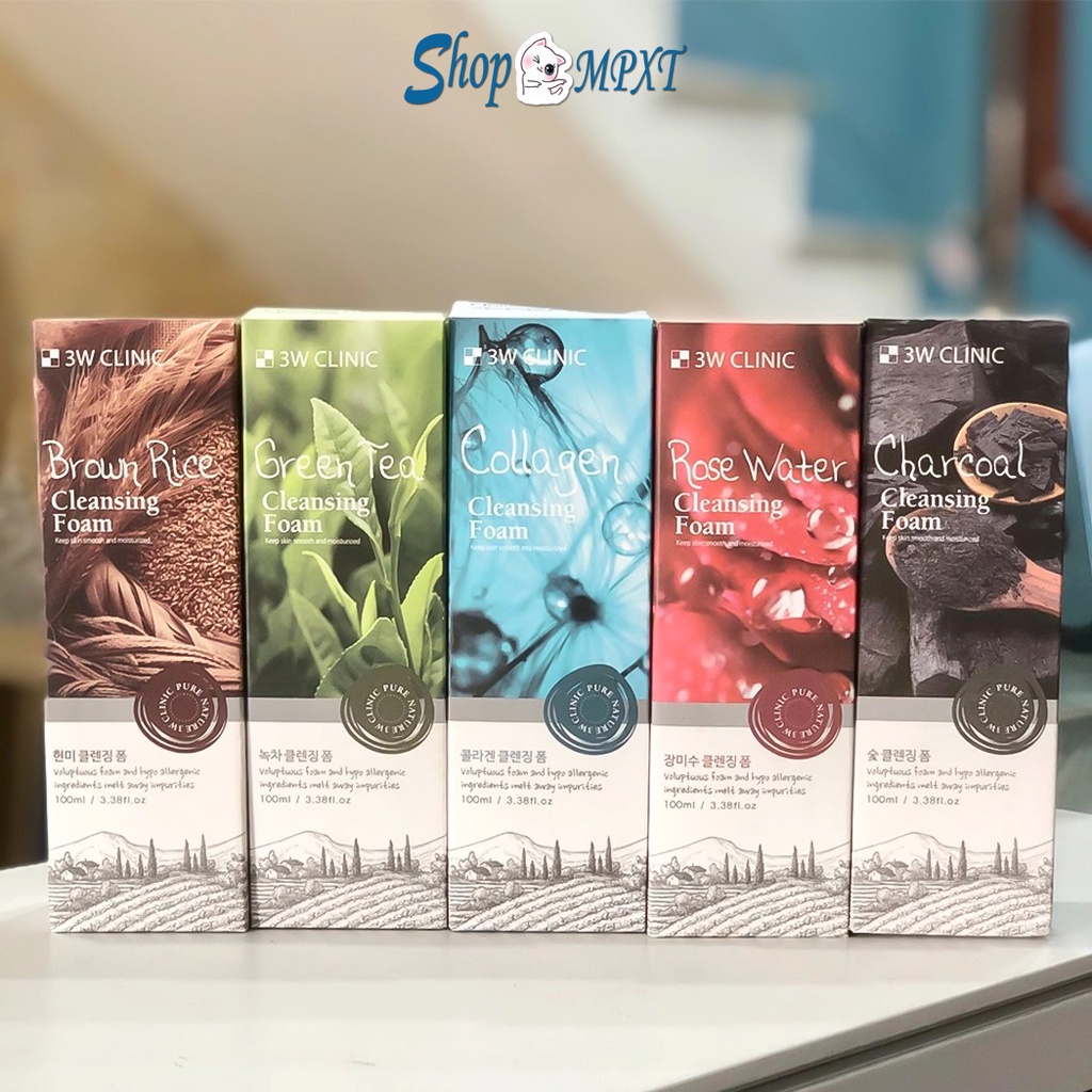 Sữa rửa mặt 3W Clinic Hàn Quốc cấp ẩm làm sạch da loại bỏ bụi bẩn  mẫu mới 100ml