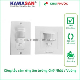 Cảm biến cảm ứng hồng ngoại âm tường mặt chữ nhật mặt vuông bật tắt đèn tự động ss20c2 ss20c3 ss21d2 ss21d3 Kawasan