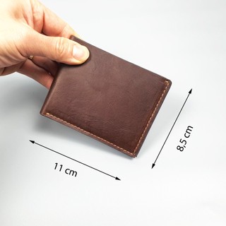 [Da thật] Ví nam da bò sáp may thủ công WS105 (Nâu sáp) - 100% da thật, BH 3 năm