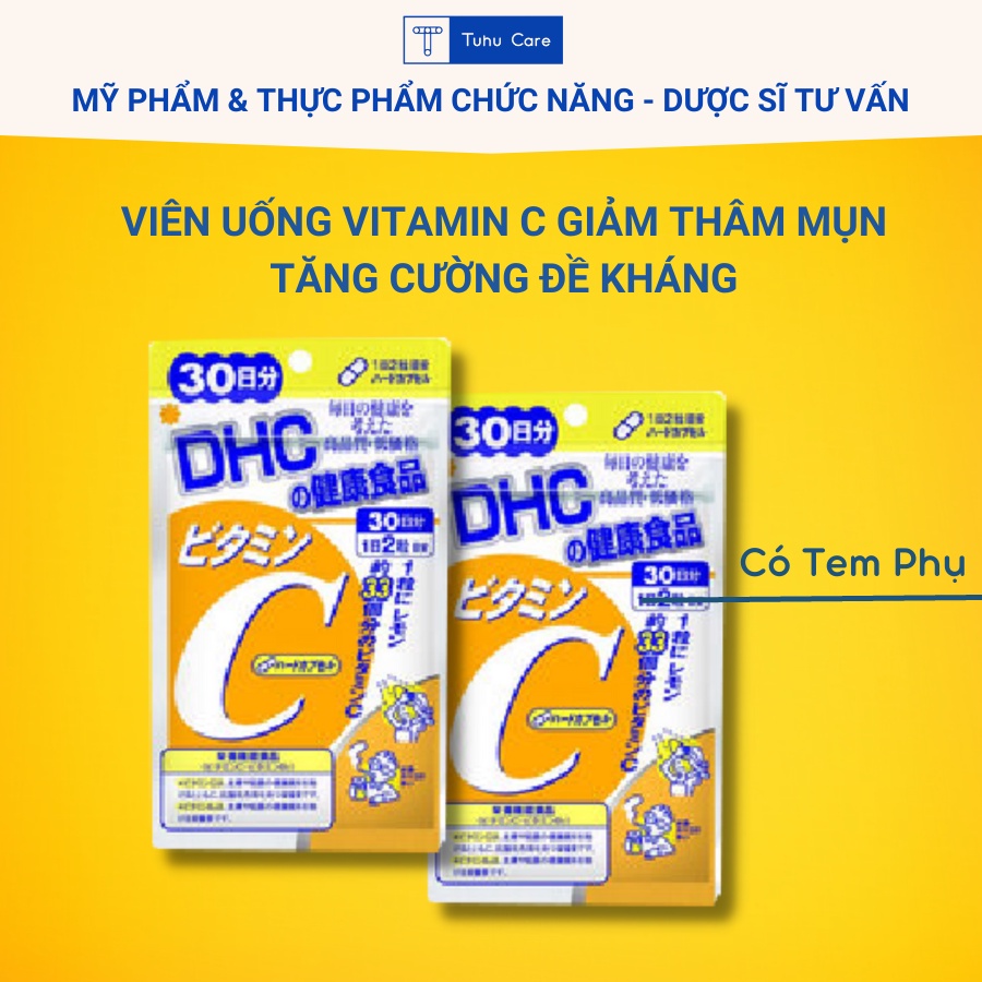 Viên uống DHC Vitamin C Gói 30 Ngày, Làm Trắng Da, Tăng Cường Đề Kháng