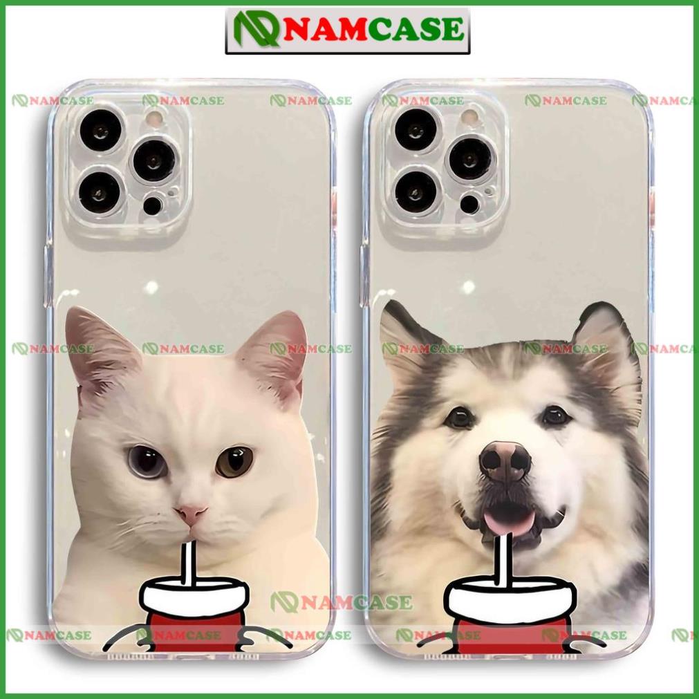 Ốp lưng iphone cặp đôi hoạt hình độc lạ chó mèo ngộ nghĩnh dễ thương đẹp cho ip 6/6s/7/8/X/XS/11/12/13/14 Pro Plus Max