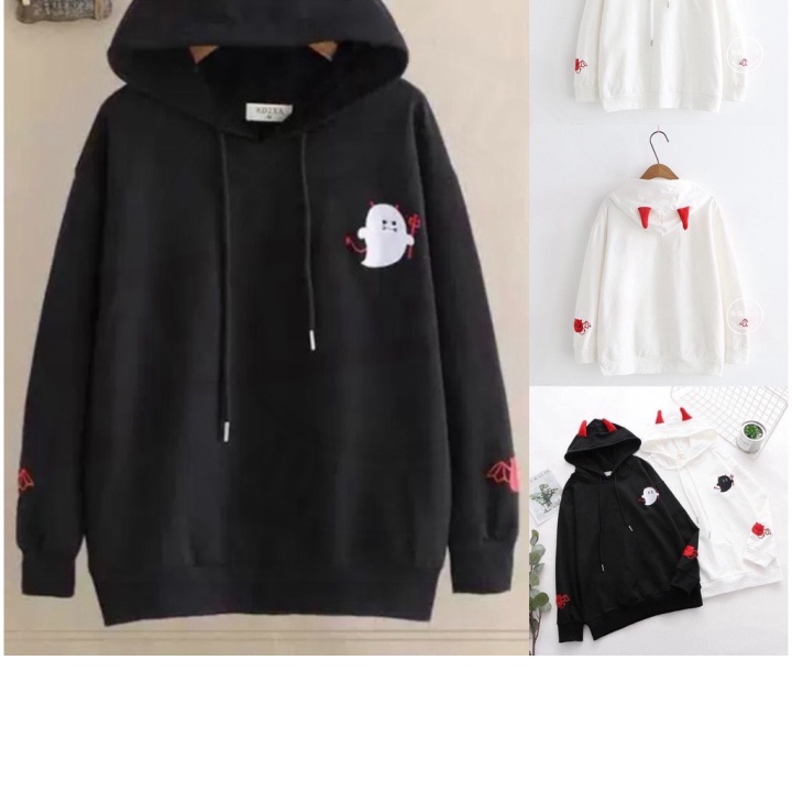 ÁO KHOÁC HOODIE CON QUỶ CÓ SỪNG SWEATER UNISEX NAM NỮ PHỐI NÓN VẢI CAO CẤP KHÔNG XÙ LÔNG TRẺ TRUNG NĂNG ĐỘN
