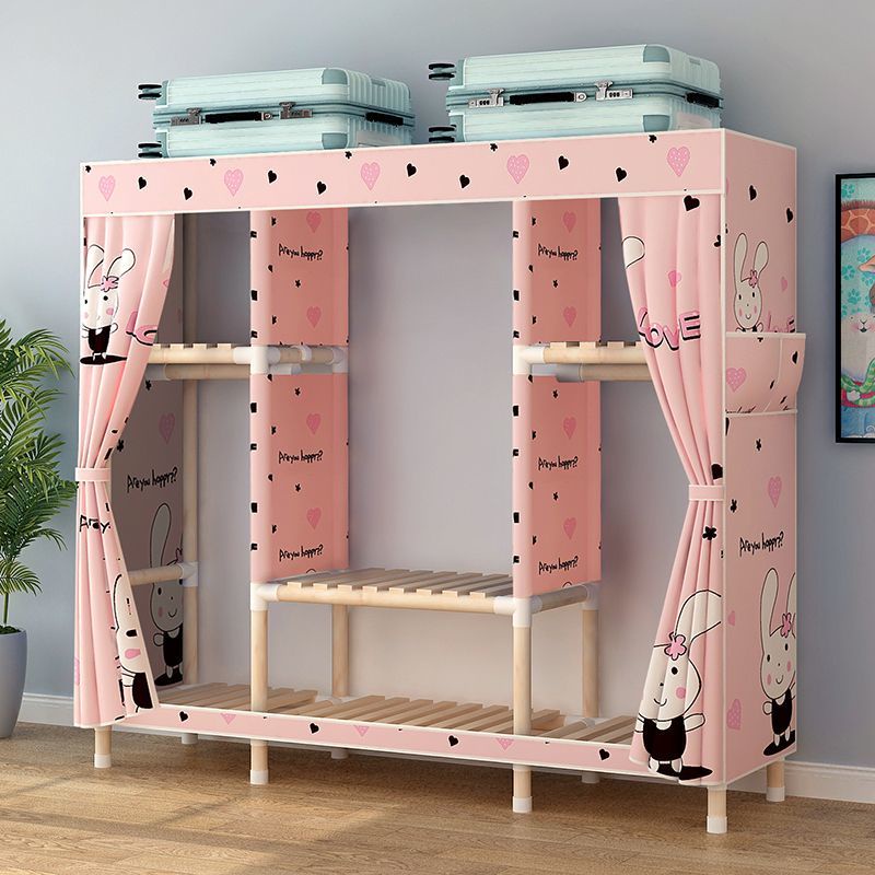 Tủ vải khung gỗ, tủ quần áo vải 3 buồng 6 ngăn khung gỗ thông bọc nhựa PVC kích thước 130x170x45cm bảo hành 12 tháng