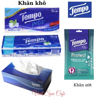 Khăn giấy ướt tempo 10 tờ / khăn khô 1 lốc 10 gói / hộp khăn giấy khô tem po 90 tờ hộp / khăn giấy bỏ túi 1 lốc 10 gói