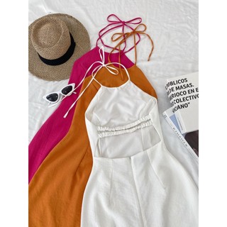 ( Chang Dress ) Đầm cổ yếm cột dây hở lưng