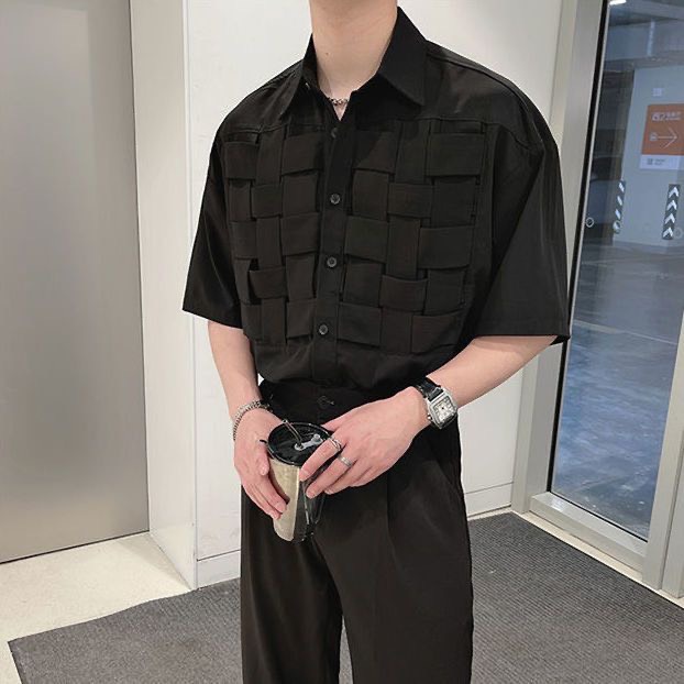 Áo sơ mi nam đan dây 2 màu S-01