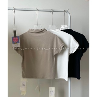 Áo croptop thun cổ leo tay cộc (ảnh thật kèm video)