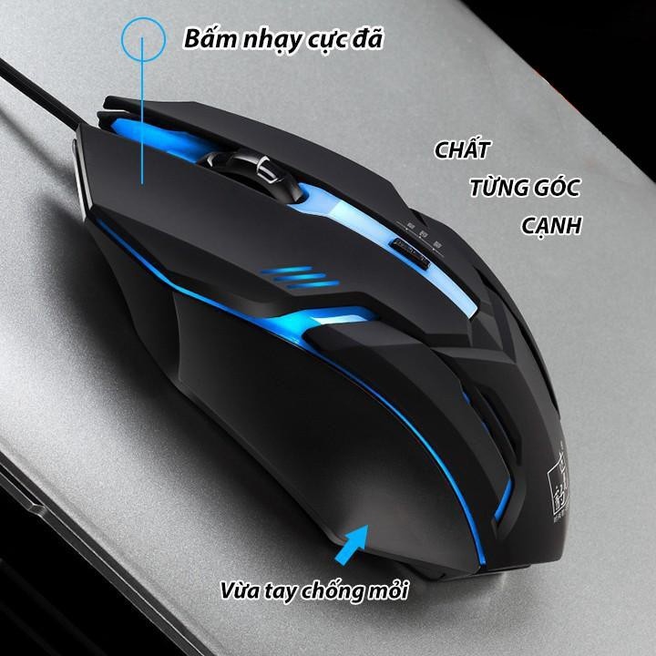 Chuột máy tính, chuột gaming có dây V6 led phát sáng