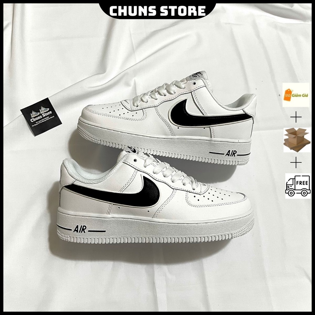 giày AF1 trắng viền đen thể thao⚡️FREE_SHIP⚡️,giày air force 1 trắng móc đen cao cấp