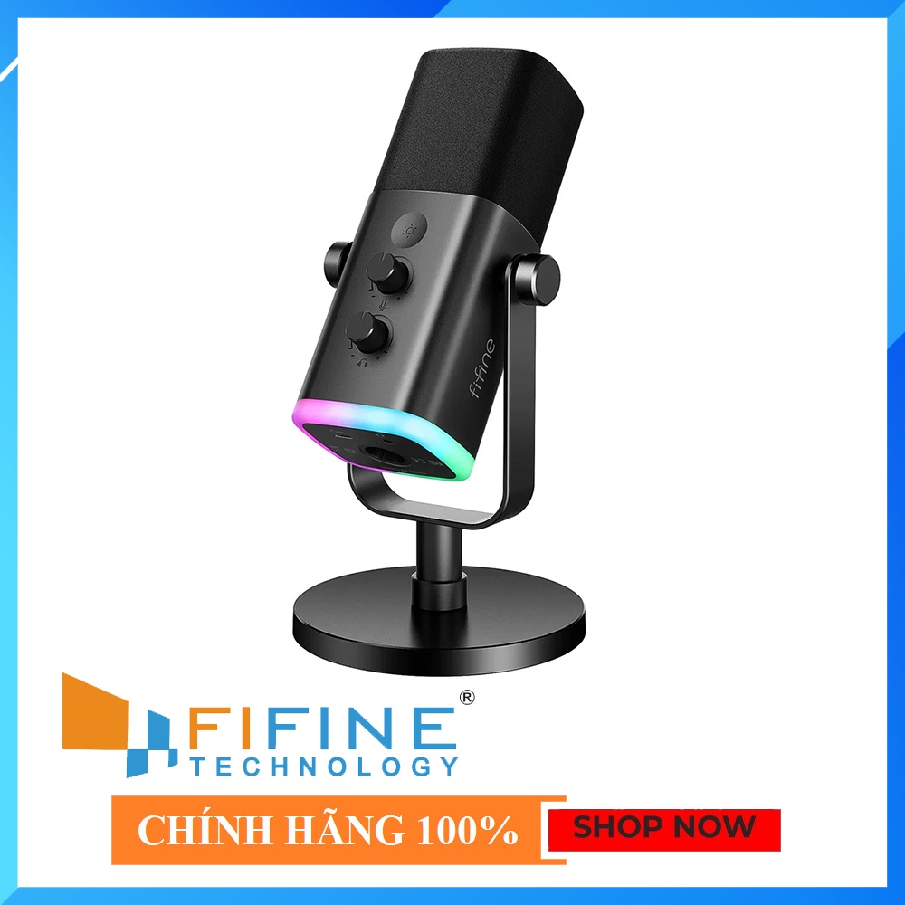 FIFINE AMPLIGAME AM8 RGB - Micrô Thu Âm Dynamic Cổng USB/XLR | BH Chính Hãng
