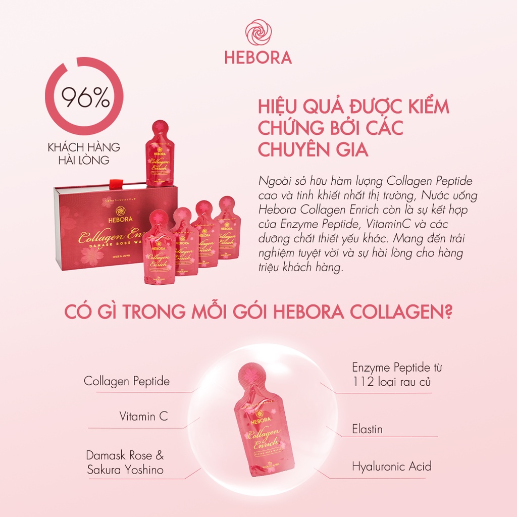 Combo Hebora Collagen Enrich và viên uống tỏa hương Hebora Premium Sakura chính hãng