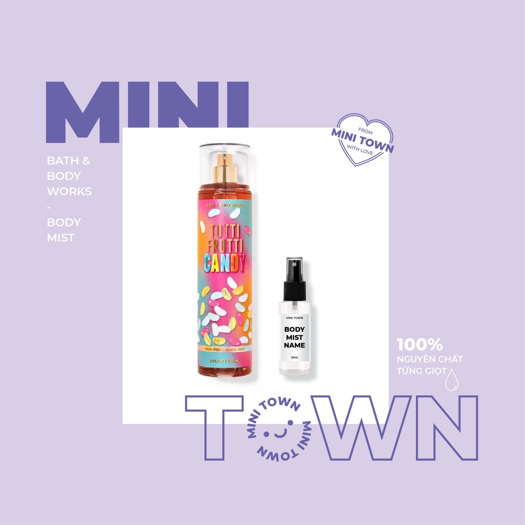 TUTTI FRUTTI CANDY - Mẫu Thử Xịt Thơm Lưu Hương Toàn Thân Bath & Body Works Fine Fragrance Mist