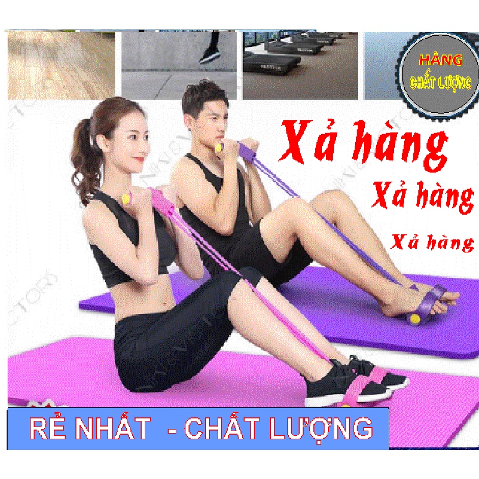 Dây Tập Bụng. (Rẻ Nhất Hiện Nay. Xả Hàng Tồn Kho) Dây Kéo Đàn Hồi 4 Ống Cao Su Co Giãn Đa Năng Tập Bụng, Tập Gym Tại N