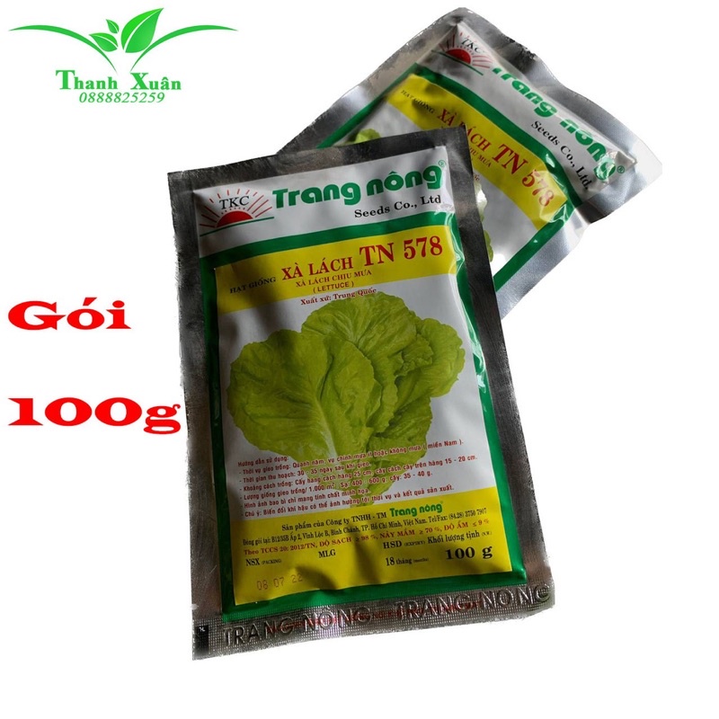 Hạt xà lách chịu mưa 578 gói 100g
