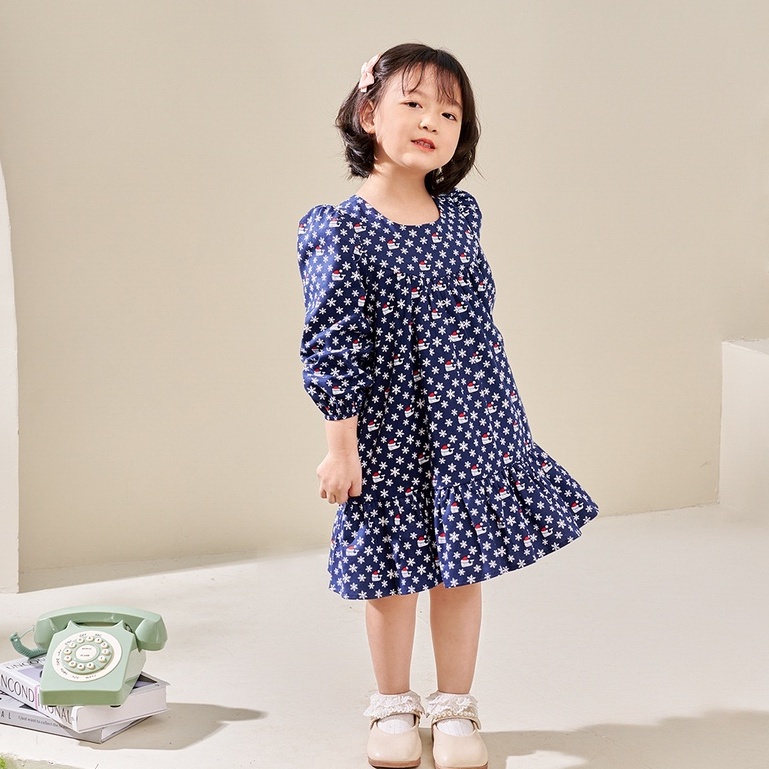 Váy babydoll cho bé gái dáng dài chất cotton cao cấp nhẹ mát phù hợp mặc đi học đi chơi MonBabies VDG22W05