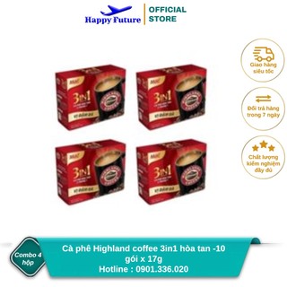 [Mua 3 tặng 1] Cà phê Highland coffee 3in1 hòa tan -10 gói x 17g