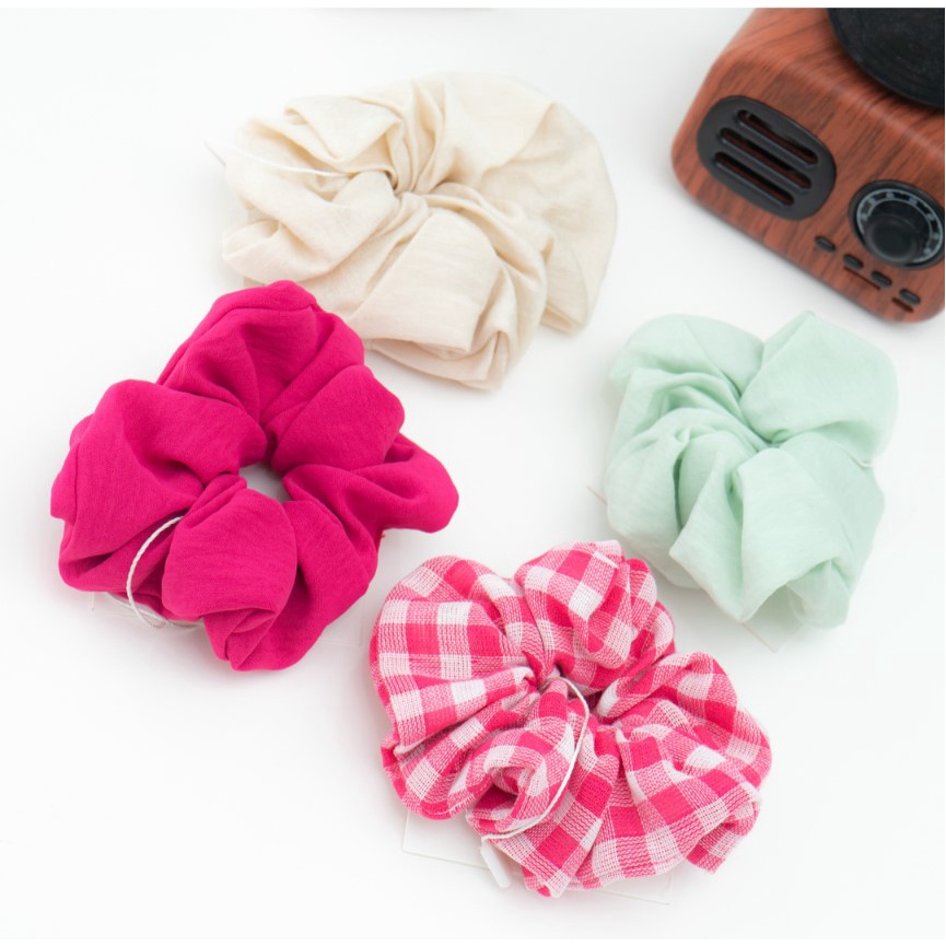 Cột tóc vải scrunchies sắc màu GAGO