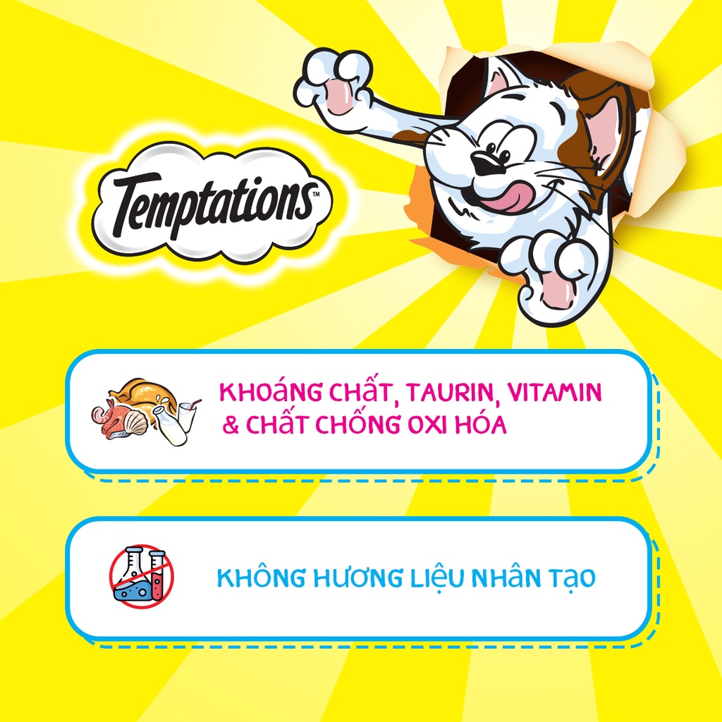 Bánh thưởng cho mèo Temptations vị hải sản 75g