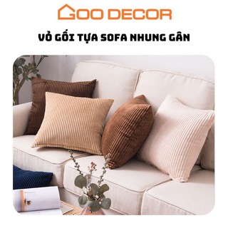  Vỏ gối sofa GOO Decor vải nhung tăm áo gối tựa sofa hình vuông 40x40 45x45 50x50 