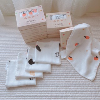Set 5 khăn sữa sợi tre monona organic cotton 30x30cm