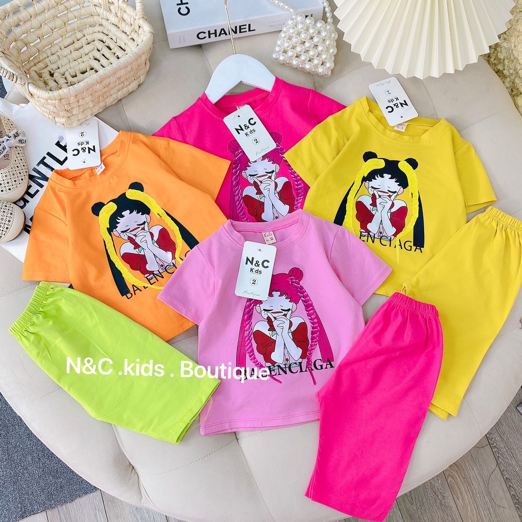 Bộ COTTON CÔ GÁI TẾT TÓC điệu đà (8-16kg)