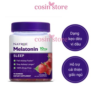 Kẹo dẻo Natrol Melatonin 10mg Sleep 90 viên Hỗ trợ cải thiện giấc ngủ