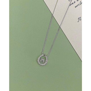 Dây chuyền bạc HAS đính đá Cz 45cm