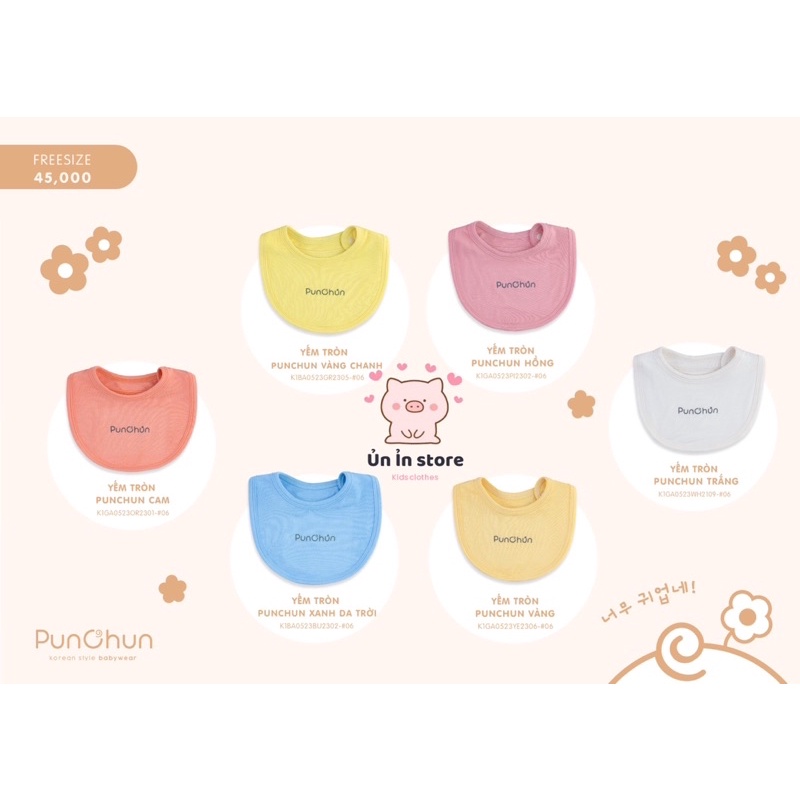 Punchun yếm tròn cho bé sơ sinh SS2023D01